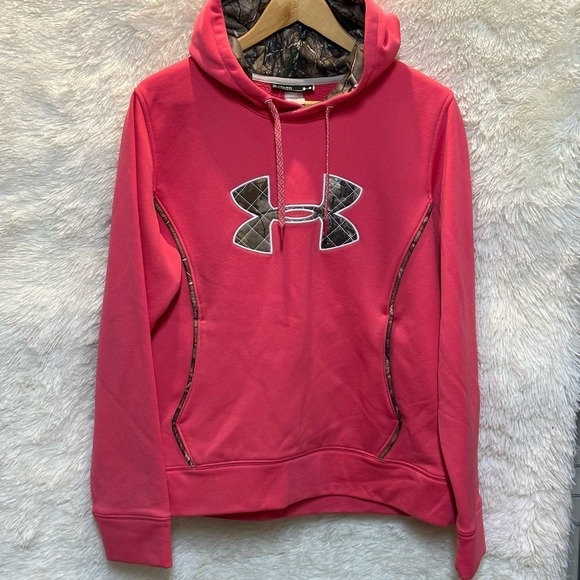 Under Armour | Camo Logo Hoodie Sweater | Pink | XL - Picture 1 of 9